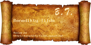 Benedikty Tilda névjegykártya